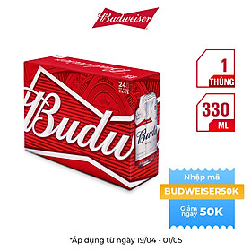 Thùng 24 Lon Bia Budweiser (330ml / Lon)