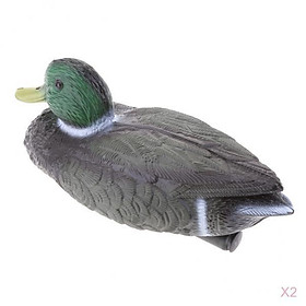 2Pcs Artificial Mallard Duck Decoy Toy Floating Drake Duck Figurine Decoy