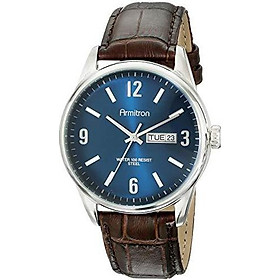 Armitron Men's 20/5048BNTRBN Day/Date Function Brown Croco-Grain Leather Strap Watch