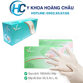 Hình ảnh Găng tay y tế latex Vglove-Khải Hoàn (hộp 100 cái), bao tay y tế không bột và