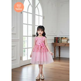 Đầm Công Chúa Tamiuy Ren Màu Trắng 2 Tầng, Đính Hoa Cao Cấp (1-10T)