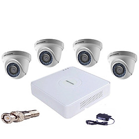 Mua TRỌN BỘ 4 CAMERA HIKVISION DS-2CE56D0T-IR VÀ DS-7104HQHI-K1. HDD WD 500GB - Hàng chính hãng