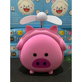 Mua Quạt mini tích điện hình chú Gấu và Heo cầm tay dễ thương