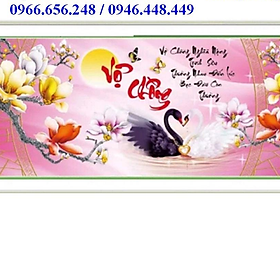 Mua Tranh thêu chữ thập chữ vợ chồng có 2 thiên nga 88909 chưa thêu