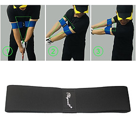 Golf Training Aid Motion Correction Belt Swing Arm Band For Beginners Black