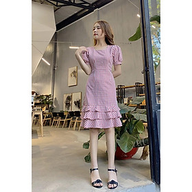 ĐẦM NỮ SUÔNG CARO TÙNG PHỐI BÈO DỰ TIỆC ĐI CHƠI CỰC XINH