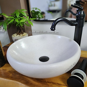 Lavabo đá tự nhiên- Lavabo đặt bàn - chậu rửa mặt đá tự nhiên 