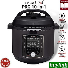 Nồi áp suất điện tử 10 trong 1 Instant POT PRO - 10-in-1 - 5.7 lít - 28 chức năng - Hàng chính hãng