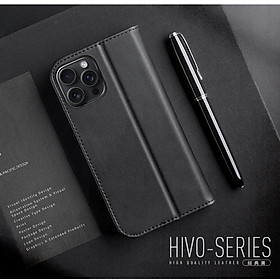 Bao da dành cho iPhone 17 Pro Max / 17 Pro / 17 Air / 17 / 16 Pro Max , iPhone 16 Pro , iPhone 15 Pro Max , iPhone 15 Pro Dux Ducis Hivo Series dạng ví có ngăn đựng thẻ đựng tiền tiện lợi - hàng chính hãng - iPhone 16 Pro - Black - Đen
