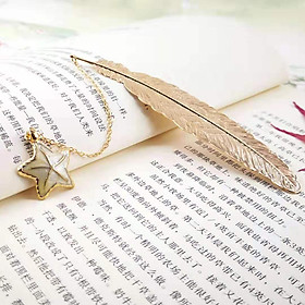 Bookmark Kim Loại Đánh Dấu Sách Hình Lông Vũ Dây Treo - Sao Biển