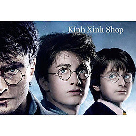 Gọng kính nam nữ mắt tròn nhỏ harry porter gọng kim loại màu đen có thể thay tròng cận