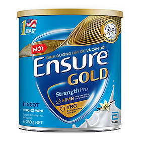 Hình ảnh Thực phẩm dinh dưỡng y học: Ensure Gold hương vani ít ngọt 380g/400g