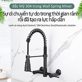 304 vào tường lò xo 360 độ quay vòi phun nhiệt độ nóng chống ăn mòn thép không gỉ 304