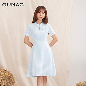 Đầm váy nữ DA10108 GUMAC thiết kế cổ tàu nút ngọc