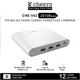 Pin Sạc Dự Phòng Cheero Power Plus 3 Premium 20100 mAh CHE-062 Hàng Chính Hãng