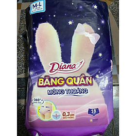 Diana Băng vệ sinh Băng quần Comfy Night Mỏng Thoáng size M-L gói 18 miếng