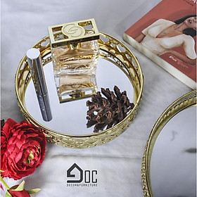 Mua Khay đựng đồ trang sức  mỹ phẩm  nến thơm Khay tròn mặt tráng gương cao cấp phong cách Bắc Âu Góc decor