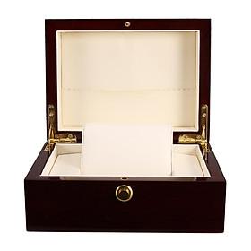 Classic Solid Wood Watch Bracelet Case Bangle Storage Box Display w/ Cushion