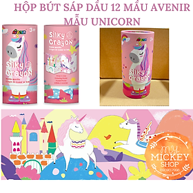Hộp bút sáp dầu 12 màu Avenir có 6 mẫu cho bé lựa chọn - Avenir Silky Crayon My Mickey Shop