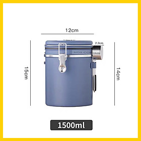 Hũ đựng cà phê có van 1 chiều kèm muỗng đong | Điều chỉnh được ngày tháng trên nắp