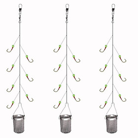 Bộ thẻo 7 lưỡi câu cá mương hồ siêu nhạy có rọ sắt