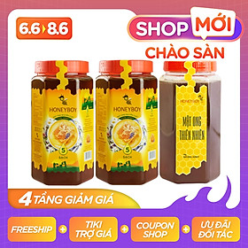 Bộ 2 Mật Ong Thiên Nhiên 5 Sạch Honeyboy 1kg và Mật Ong Thiên Nhiên Honeyboy 1kg