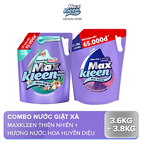 Combo Túi Nước Giặt Xả MaxKleen Thiên Nhiên 3.6kg & Túi Huyền Diệu