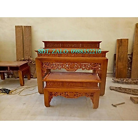 Mua bàn thờ gỗ hương đá hàng đẹp 127cm