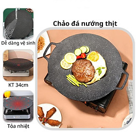 Chảo Đá Nướng Thịt BBQ Hàn Quốc Chống Dính Size 31Cm