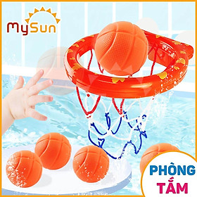 Bộ đồ chơi bóng rổ treo tường mini trong phòng nhà tắm cho bé vận động thể thao MySun