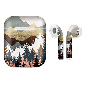 Mua Miếng dán skin chống bẩn cho tai nghe AirPods in hình cảnh rừng giả sơn mài - GSM171 (bản không dây 1 và 2)