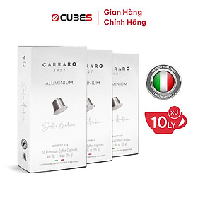 Cà phê viên nén carraro dolci arabica aluminum mới - 10 viên - tương thích với máy capsule nespresso