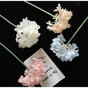 Hoa giả - Cành cẩm tú cầu mini nhân tạo cao cấp dễ chịu mắt nhìn, hoa lụa hoa decorr