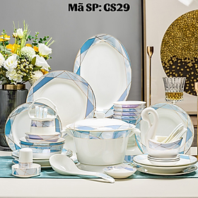 Mua Bộ bát đĩa SỨ XƯƠNG cao cấp  Bộ bát ăn cơm Ánh trai 38 chi tiết  Hàng Nhập khẩu không tạp chất  An toàn tuyệt đối cho sức khỏe gia đình. Dùng được cho Lò vi sóng  Lò nướng  Máy rửa bát Máy khử khuẩn.