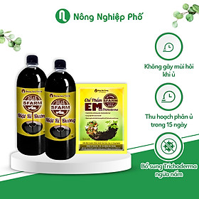 Mua Combo 1 túi chế phẩm EM Sfarm 200gr và 2 chai mật rỉ đường Sfarm 1 lít