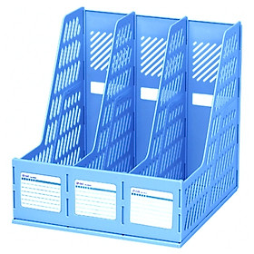 Giá tài liệu 3 ngăn đứng Deli - Nhựa PP - Ghi xám / Đen - E9845