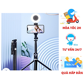 Mua Tripod mini - Gậy chụp ảnh - gậy tự sướng bluetooth không dây BT11 Selfie stick Tripod CAO1 7 mét kèm đèn led và điền khiển chụp ảnh từ xa - Giao màu ngẫu nhiên - Hàng Chính Hãng