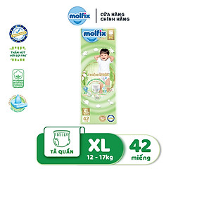Tã/bỉm quần Molfix Thiên nhiên Super Jumbo XL (12kg - 17kg) - Gói 48+8 miếng