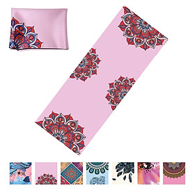 Travel Yoga Mat Foldable Ultra Thin Hot Yoga Mat Sweat Absorbent Anti Slip High-Grade Natural Suede for Travel Yoga and