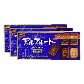 3 Hộp Bánh Quy Bourbon Alfort Mini Choco Nhật Bản (57g x 3)