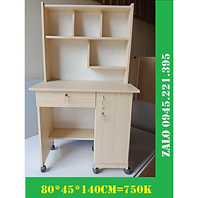 Bàn học sinh liền kệ Trắng Kem 80 cm