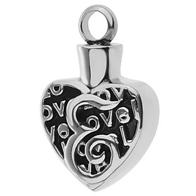 Stainless Steel Cremation Pendants for  Pet Urn Hollow Hear  Tone