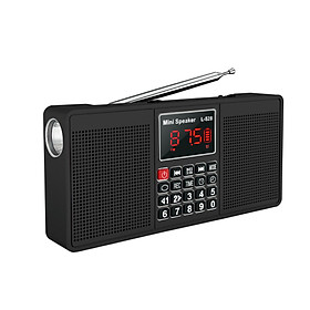 Loa Radio Stereo Đa Chức Năng L-528 có Bluetooth AM FM TF USB Rảnh Tay Đầu Ghi AUX Đèn Pin Đồng Hồ Báo Thức Loại C Màu sắc: Đen
