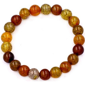 Vòng đeo tay đá vân rồng vàng nâu 8 ly 21 hạt - Vòng size nhỏ phù hợp cho nữ