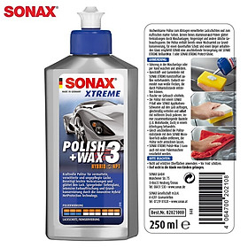 Xoá Xước-Đánh Bóng-Bảo Vệ Sơn Xe 3 Trong 1 Dạng Lai SONAX Xtreme Wax 3 in 1 Hybit NPT 202100 (250ml)