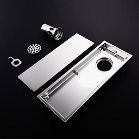 Mua Phễu thoát sàn chống mùi hôi Loại dài (30x11cm) - Hàng ITALIA SUS304 Phễu lệch dễ lắp góc