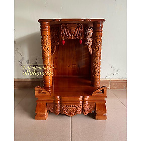 Bàn thờ thần tài cột Rồng 48 x 68CM, đình cong ( Hàng loại 1 )