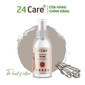 Xịt Phòng Tinh Dầu Quế Hữu Cơ Organic 24Care 50ML/100ML - Kháng khuẩn - Khử mùi hôi - Đuổi muỗi - côn trùng - Giúp định tâm khi đi xa, ngủ khách sạn, giảm cảm giác bất an - Hương thơm thư giãn