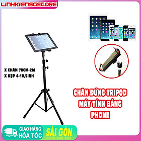 Mua Chân đỡ máy tính bảng KẸP CHUÔI TRÒN tripod 2m điều chỉnh cao thấp