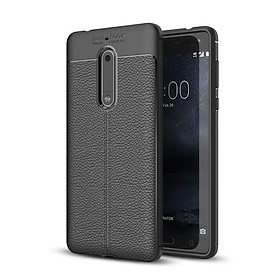 Ốp lưng Silicon Auto Focus giả da, chống sốc dành cho Nokia 5 - Hàng Chính Hãng